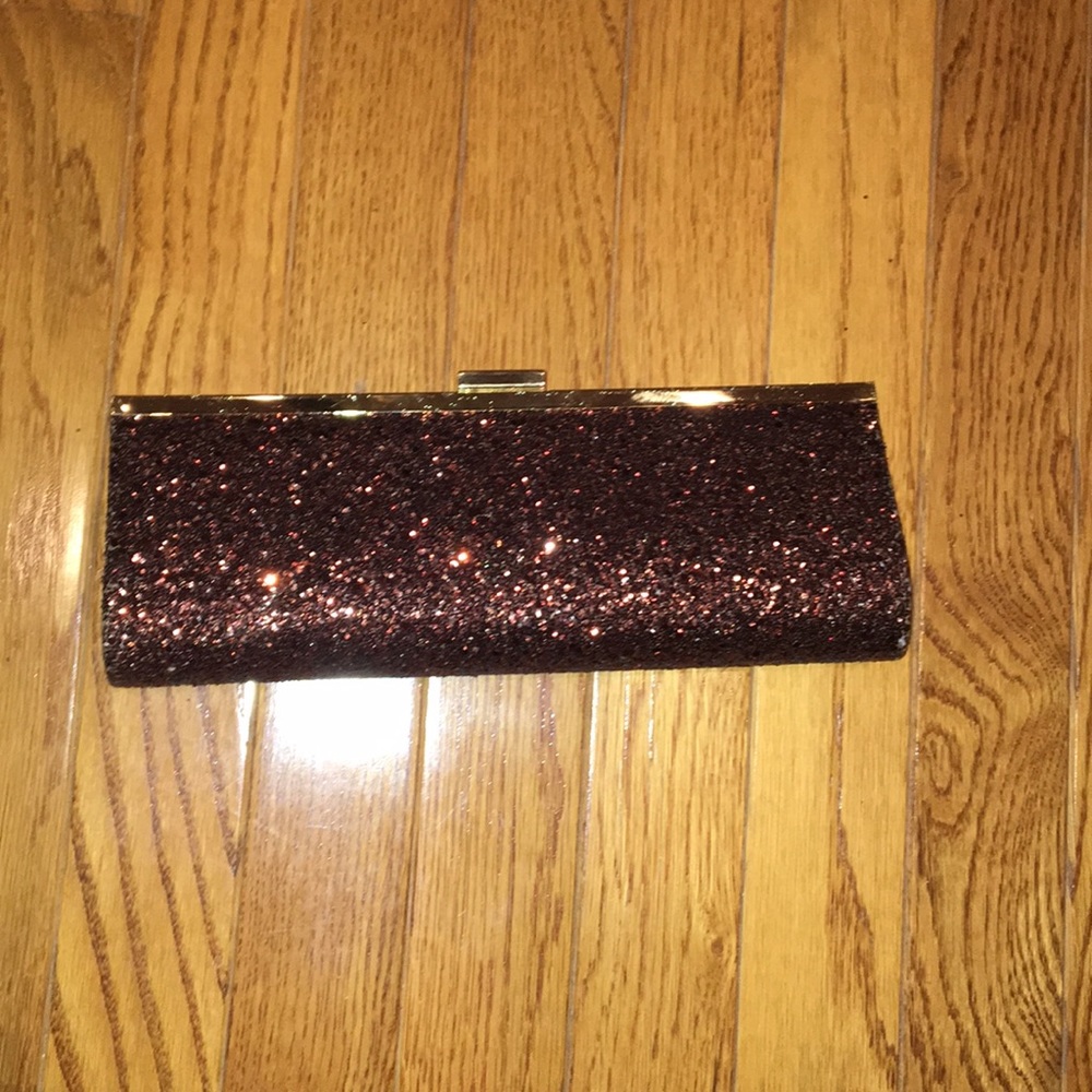 Sasha Bronze Glitter Clutch